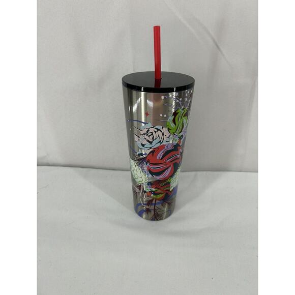 Starbucks Winter 2023 Christmas Immersive Floral Stainless Steel Tumbler 24ozNWT - Picture 1 of 9